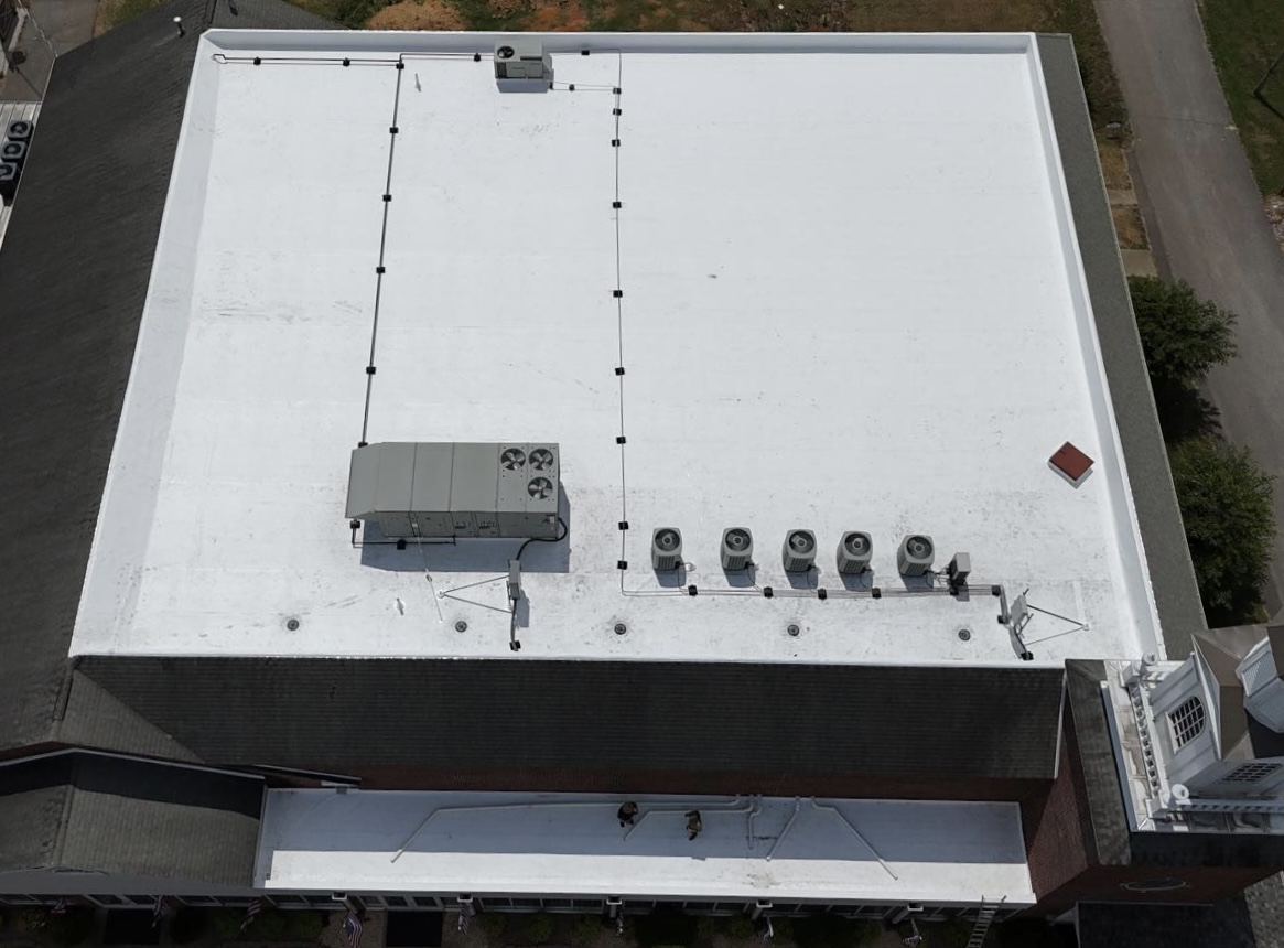 Commercial flat roof installation